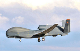  U.S. Air Force RQ-4 Global Hawk unmanned aerial vehicle at Beale Air Force Base, Calif., Jan. 25, 2013. (U.S. Air Force Photo by Mr. John Schwab/ Released)